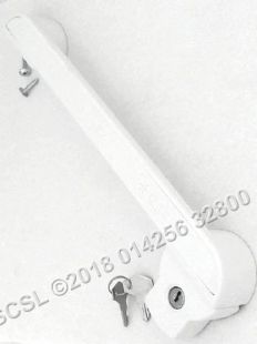 White Handle / Lock 390mm Hole Centre 270mm - Elcold EL71SS EL45 EL51LT EL71 EL61 LHF540SS EL53 EL35 Chest Freezer